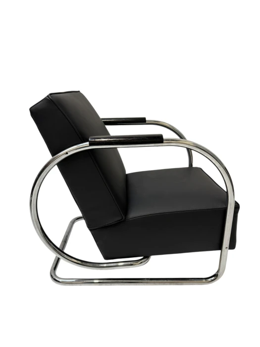 Art Deco Modernist Bauhaus Tubular Steel Lounge Chair by Frits Kuyken, 1936